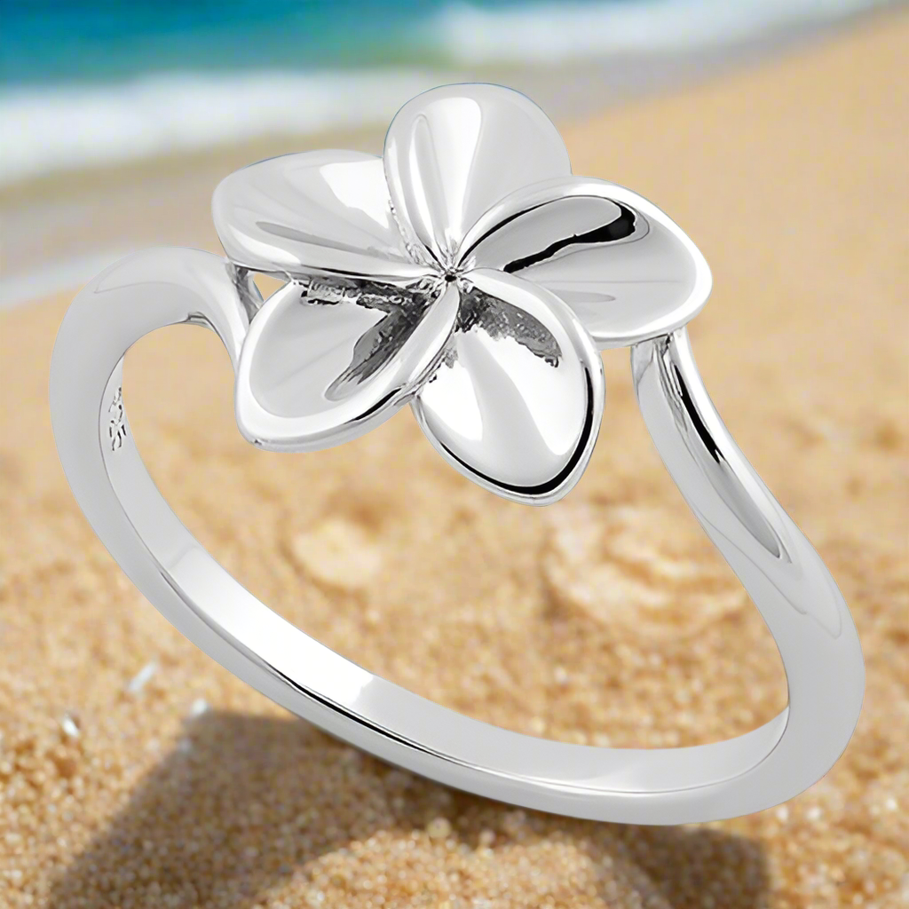 Evalani- Sterling Silver Plumeria Ring PREORDER – Eva Lorraine