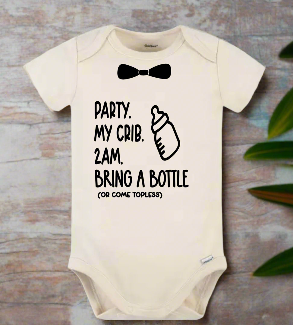Party at my crib baby onesie