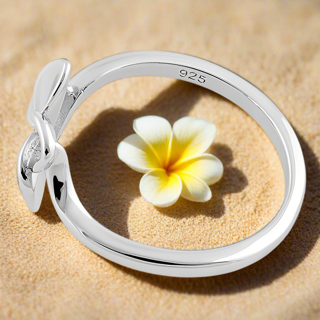 Evalani- Sterling Silver Plumeria Ring PREORDER