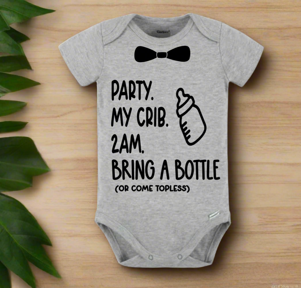 Party at my crib baby onesie
