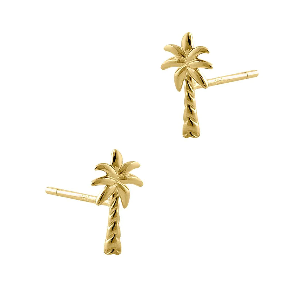 Kalea- 14k Gold Palm Tree Earrings