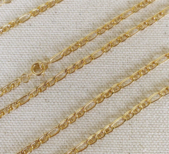 HOLLY- 18k Gold Filled Thin Figaro Chain