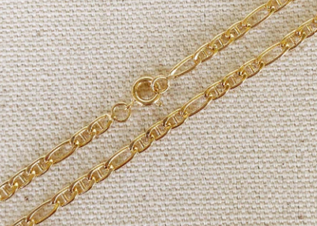 HOLLY- 18k Gold Filled Thin Figaro Chain