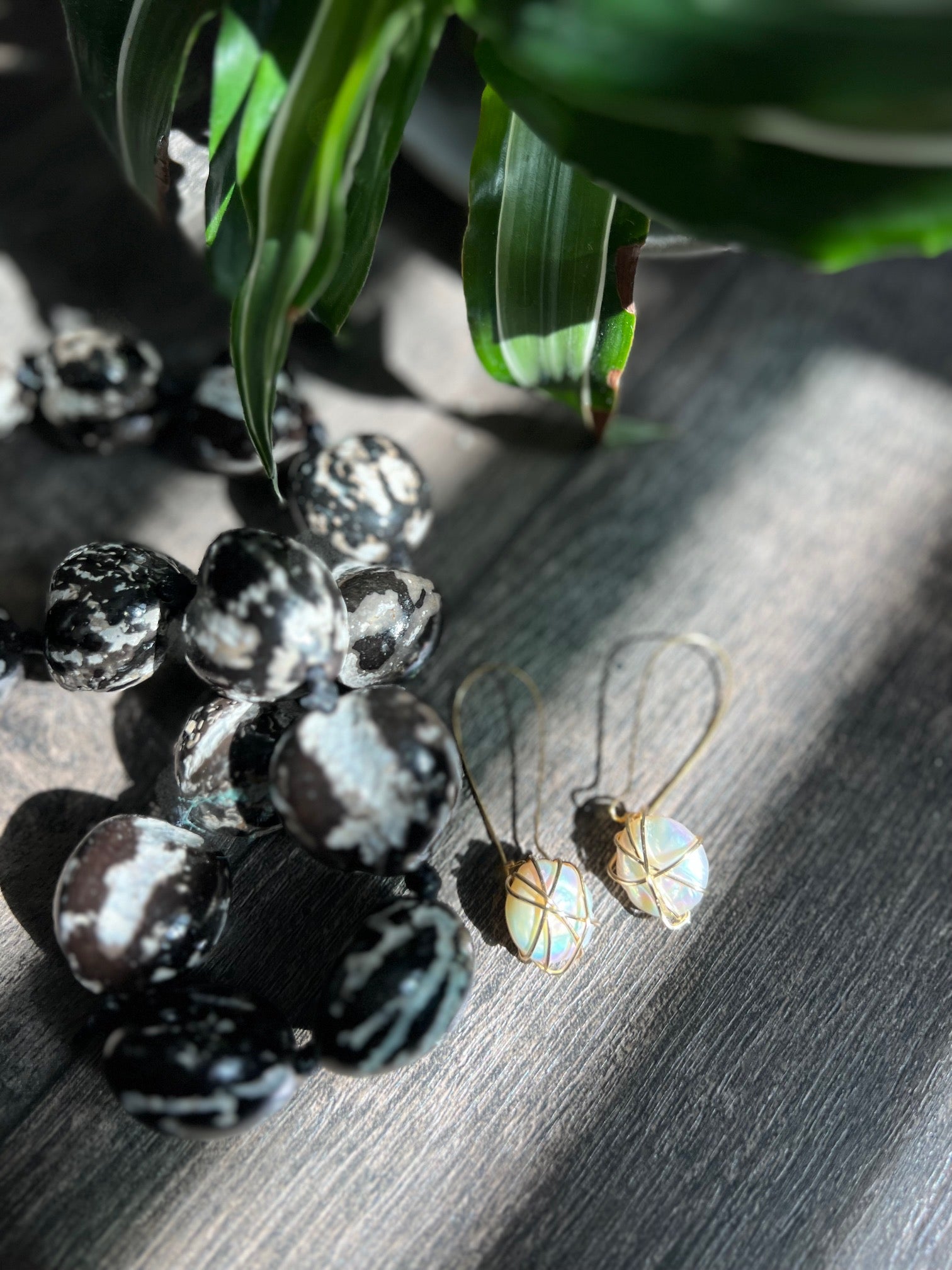 REBECCA RENEE- Freshwater Baroque Pearl Wire Wrapped Earrings